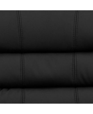 Mid-Back Leather Swivel Task Office Chair With Accent Divided Back And Arms