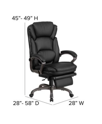 High Back Leather Executive Reclining Swivel Office Chair With Outer Lumbar Cushion And Arms