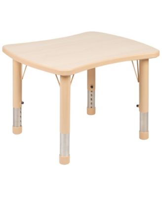 21.875"W X 26.625"L Rectangular Plastic Height Adjustable Activity Table Set With 2 Chairs