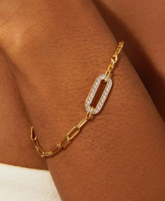 Diamond Link Two-Chain Bracelet (3/4 ct. t.w.) in Gold Vermeil, Created for Macy's