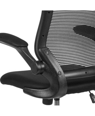 Mid-Back Mesh Ergonomic Drafting Chair With Foot Ring And Flip-Up Arms