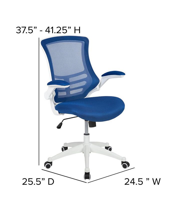 EMMA+OLIVER Mid-Back Mesh Swivel Ergonomic Task Office Chair With Flip ...