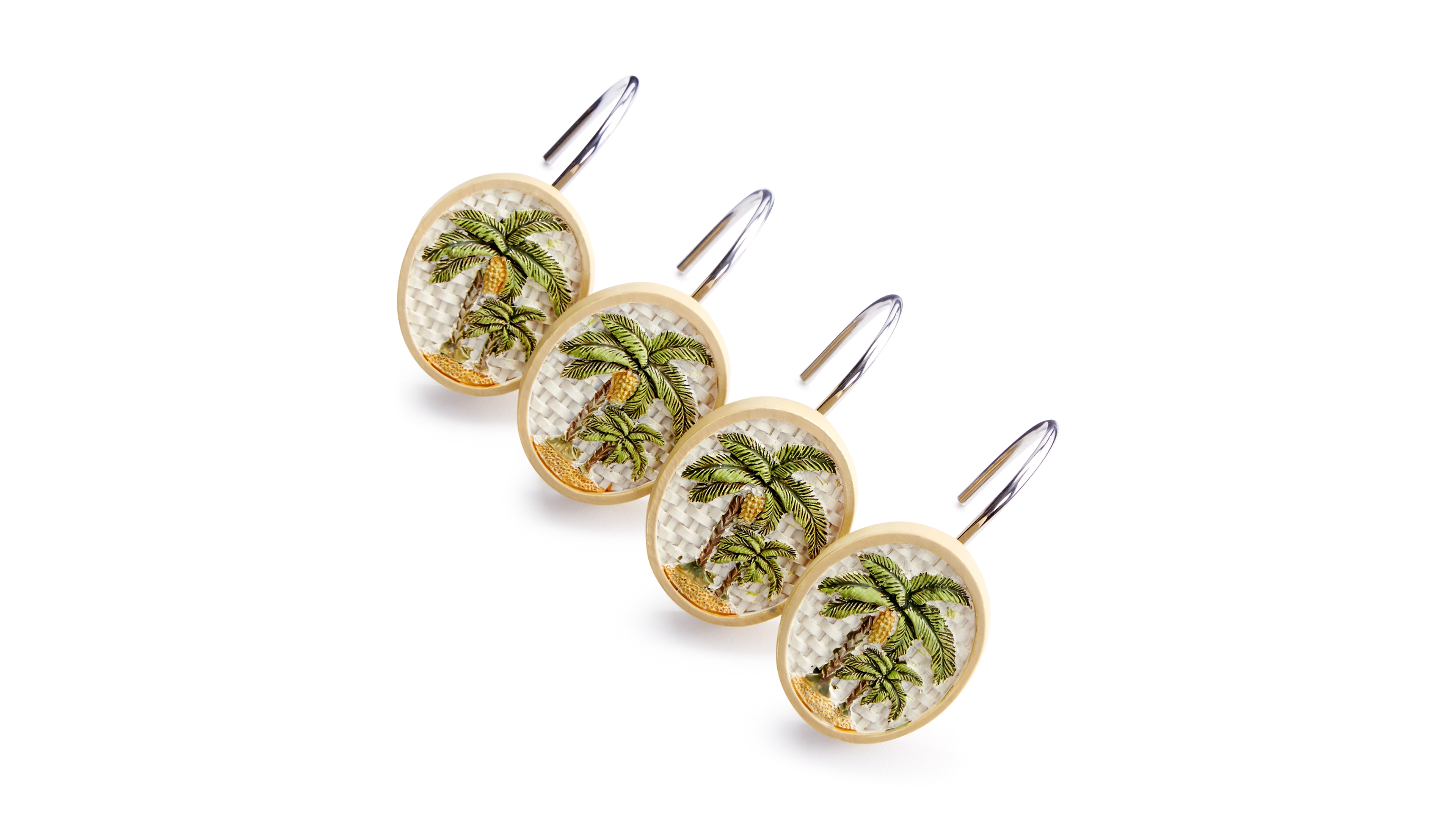 Avanti Colony Palm Tree Textured Ceramic 12-Pc. Shower Curtain Hooks