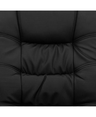 Mid-Back Leather Ripple And Accent Stitch Upholstered Swivel Task Office Chair With Arms