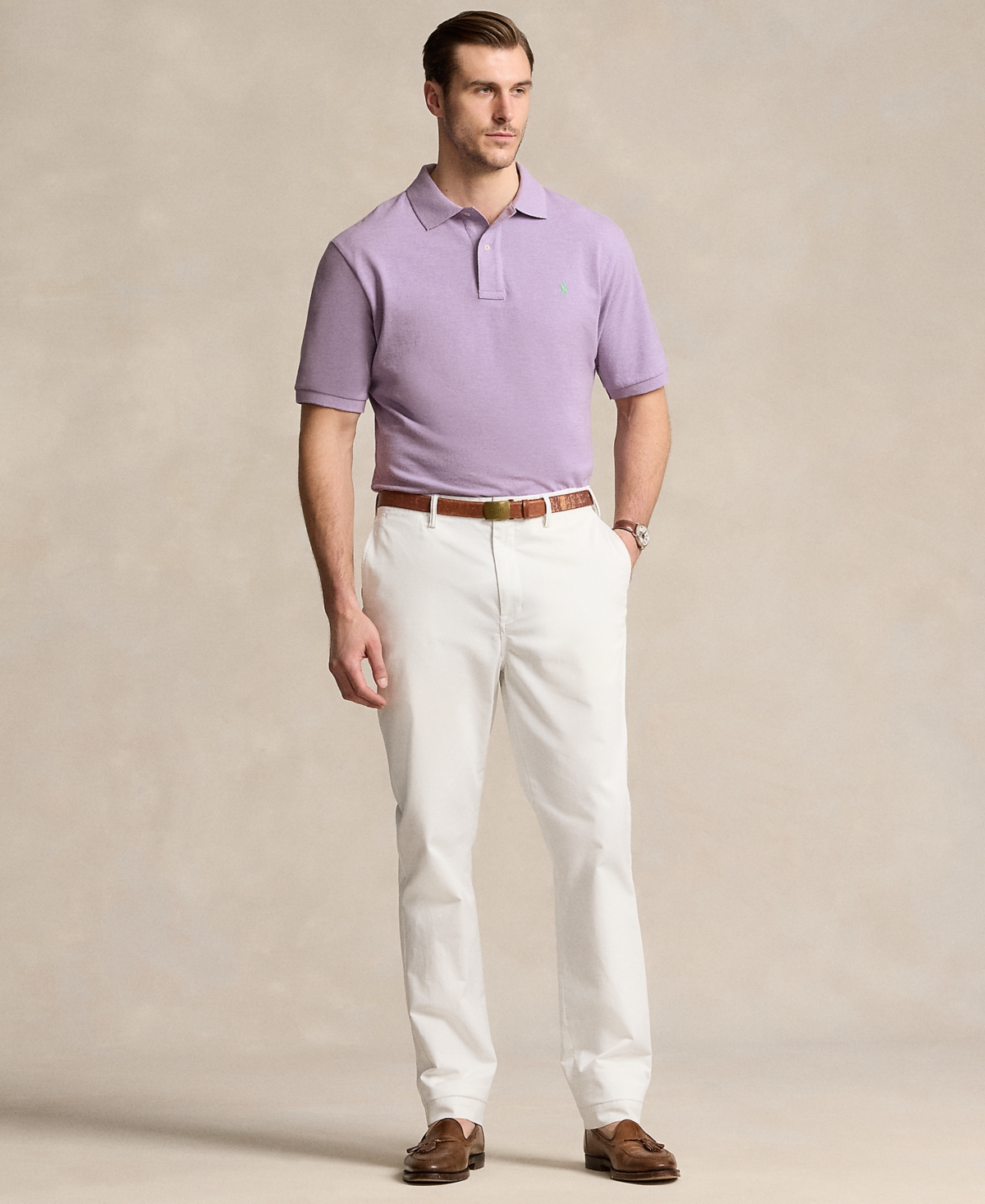 Shop Polo Ralph Lauren Men's Big & Tall Iconic Cotton Mesh Polo Shirt In Celadon
