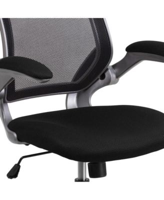 1 PC Metal Mid-Back Mesh Swivel Ergonomic Task Office Chair With Frame & Flip-Up Arms