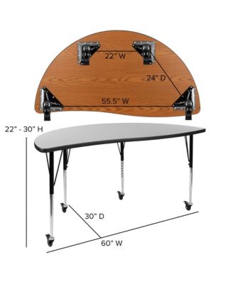 Mobile 86" Oval Wave Collaborative Laminate Activity Table Set With 16" Student Stack Chairs