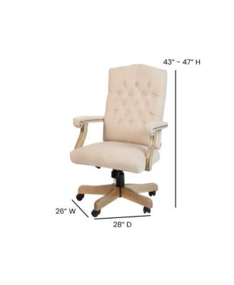 Office Chair, High Back, Tufted, Height Adjustable, 360° Swivel, Upholstered, Home Office Furniture