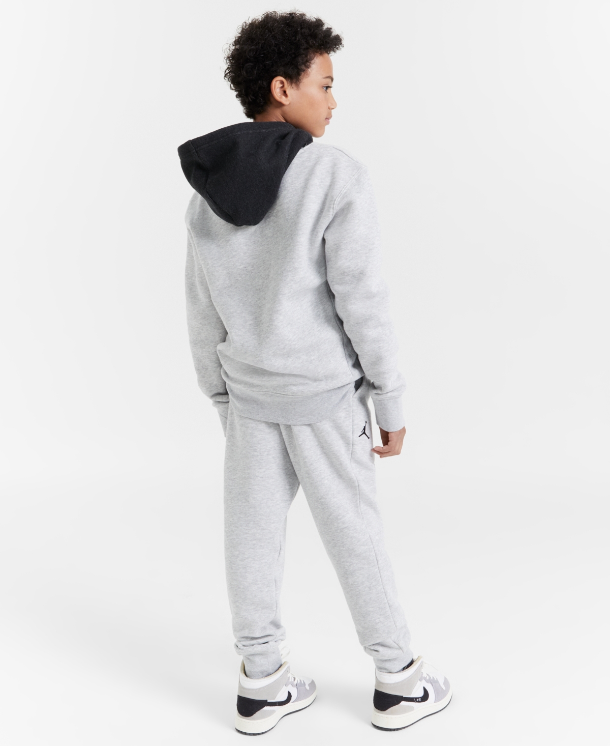 Jordan Big Boys Logo Embossed Heathered Fleece Hoodie