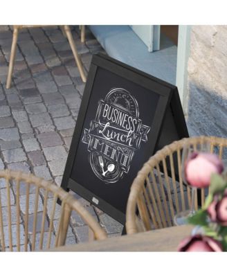 Burke 48"X24" Rustic Vintage like Double-Sided Folding Magnetic Chalkboard With 8 Chalk Markers, 10 Chalkboard Stencils And 2 Rustic Magnets Set