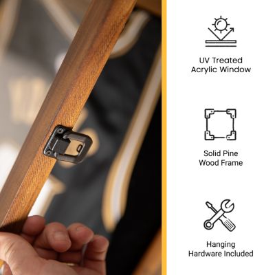 Jersey Display Case - Solid Wood with UV Treated Acrylic Window - Anti-Theft Lock with 2 Keys - For All Types of Jerseys