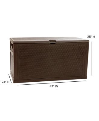 120 Gallon Weather Resistant Outdoor Storage Box For Decks, Patios, Poolside And More