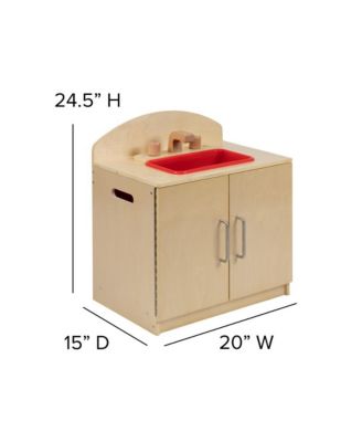 Children's Wooden Kitchen Sink With Turnable Knobs For Commercial Or Home Use