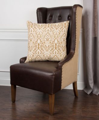 Damask Polyester Filled Decorative Pillow, 22" x 22"