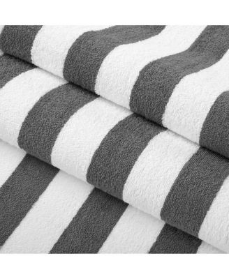 California Cabana Beach Towel (4 Pack, 30x70 in.), Striped, Soft Ringspun Cotton, Oversized Cabana Pool Towel