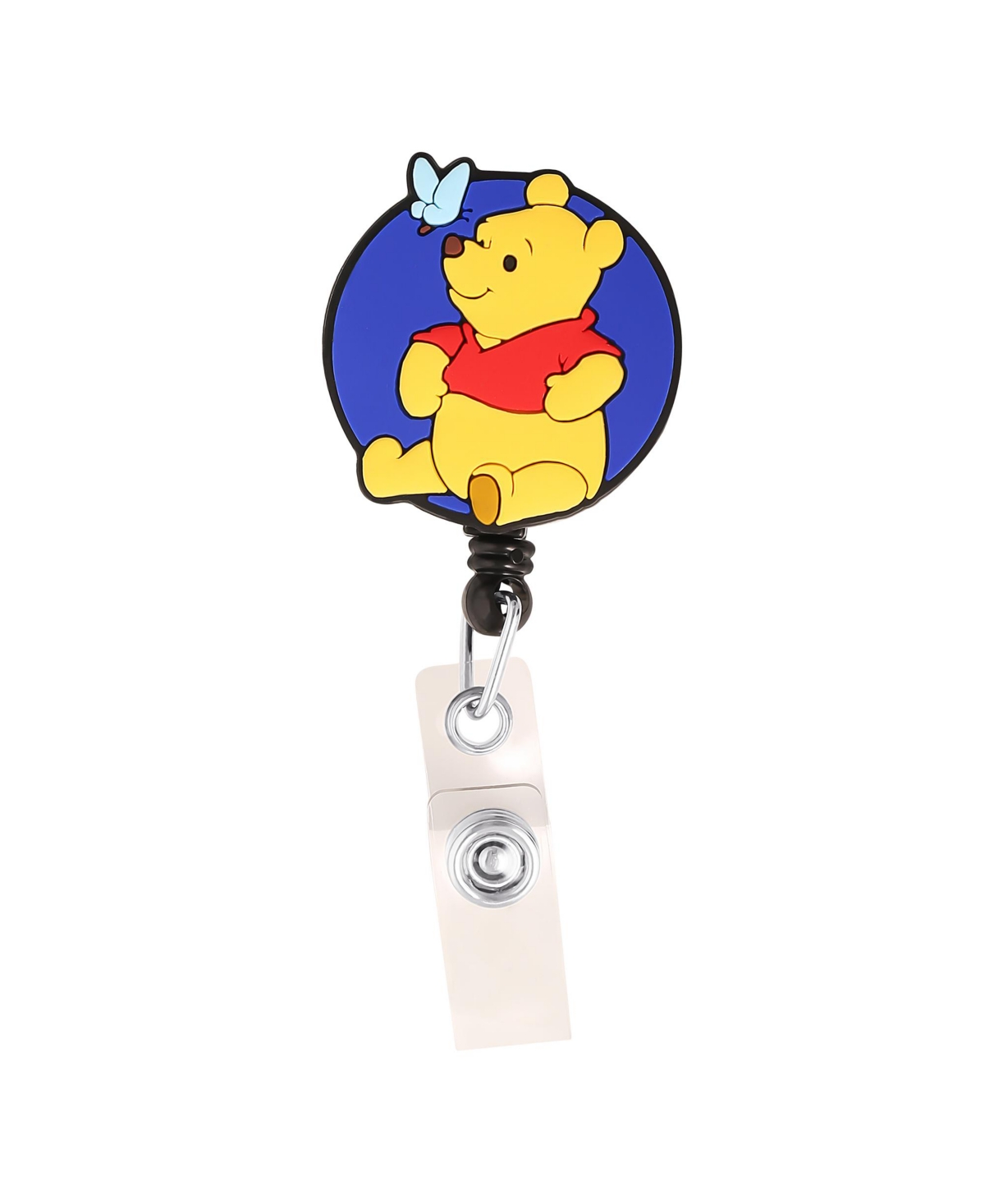 Winnie The Pooh Badge Reels Retractable for Nursing, School, Office - Pooh Badge Holder with Alligator Clip Badge Reel - Blue, yellow, red