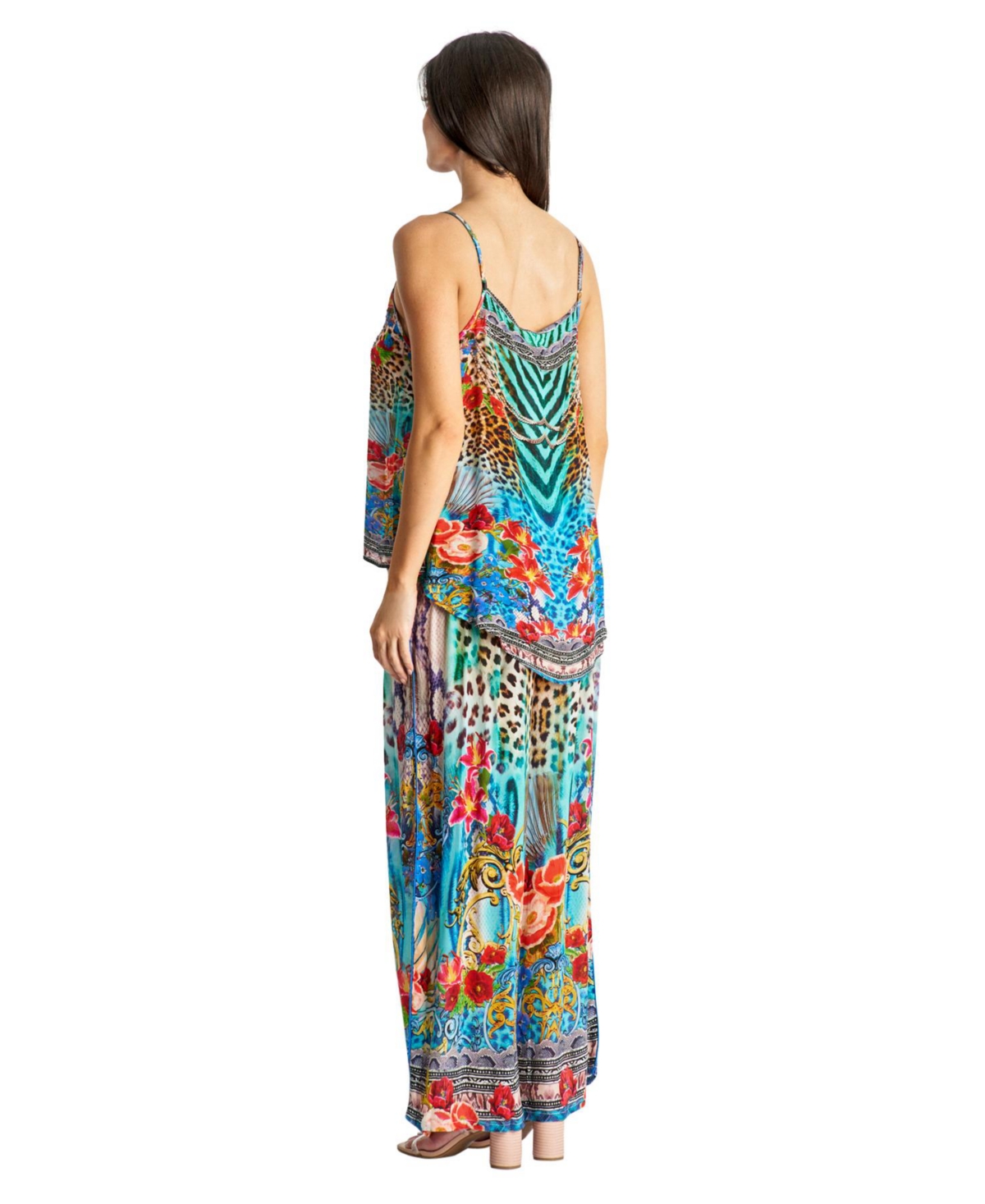 La Moda Clothing Women's 2 Piece Printed Pants Set