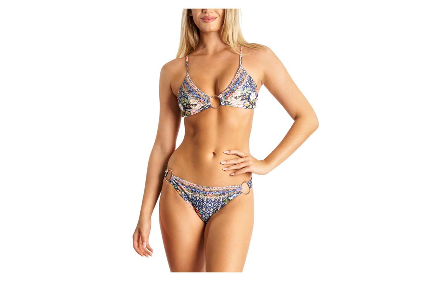 Women's Ring Hardware Floral Two Piece Bikini Set