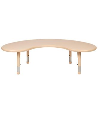 35"W X 65"L Half-Moon Plastic Height Adjustable Activity Table