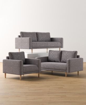 Furniture Of America Aurelia Boucle Fabric Sofa Collection In Charcoal Gray
