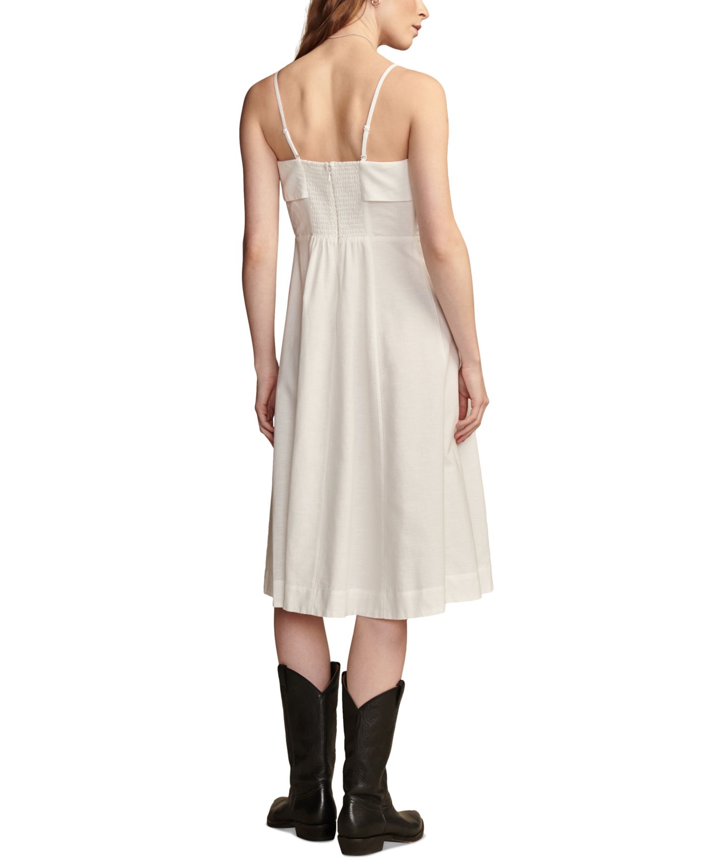 Женское платье Lucky Brand Cotton Linen Sleeveless Midi, цвет: Яркий белый — фото 2