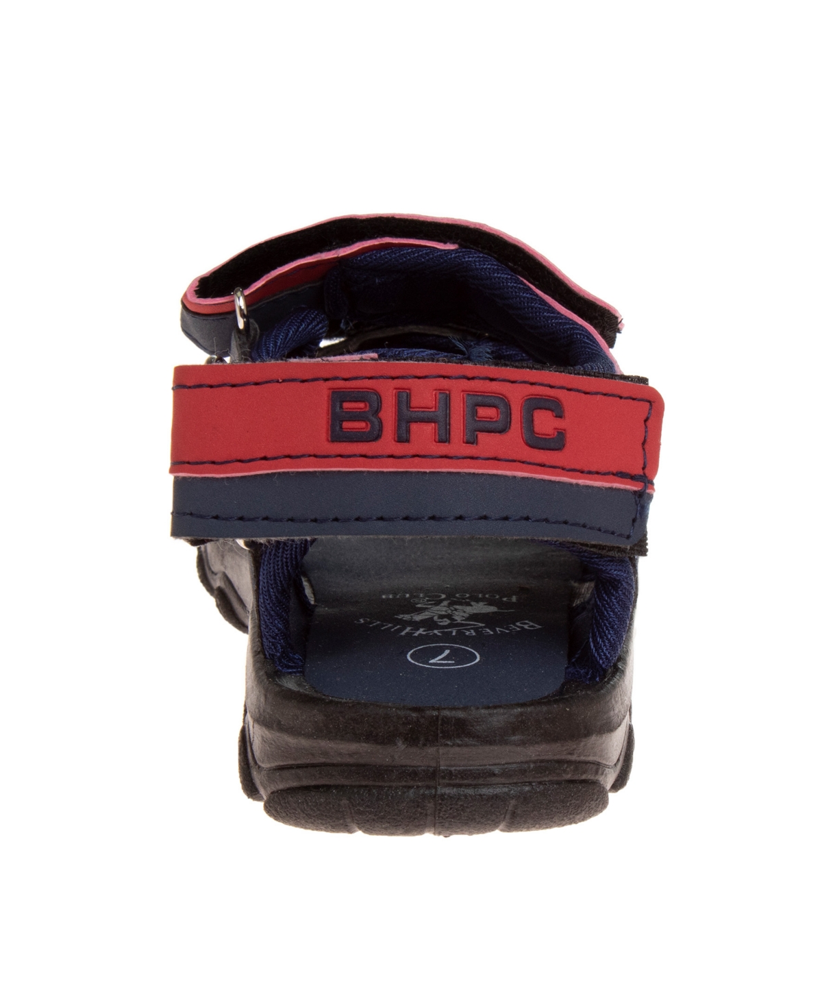 Beverly Hills Polo Club Toddler Double Hook And Loop Sport Sandals In Black,orange