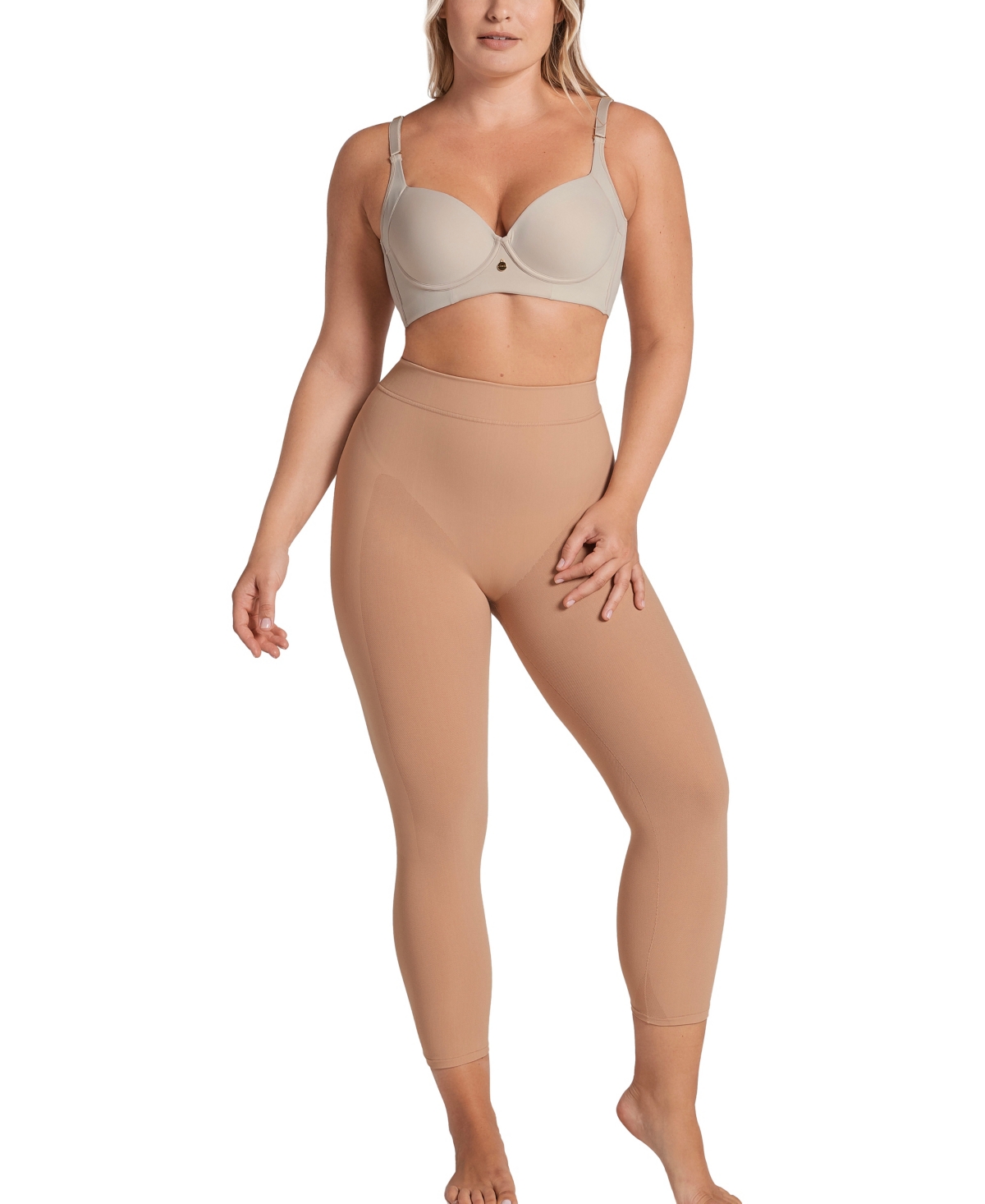 Women's Invisible High-Waisted Capri Shaper - Beige- Nude