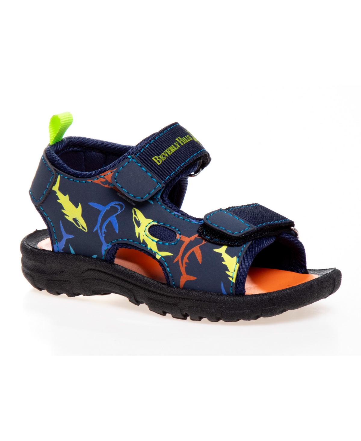 Beverly Hills Polo Club Babies' Toddler Double Hook And Loop Sport Sandals In Blue