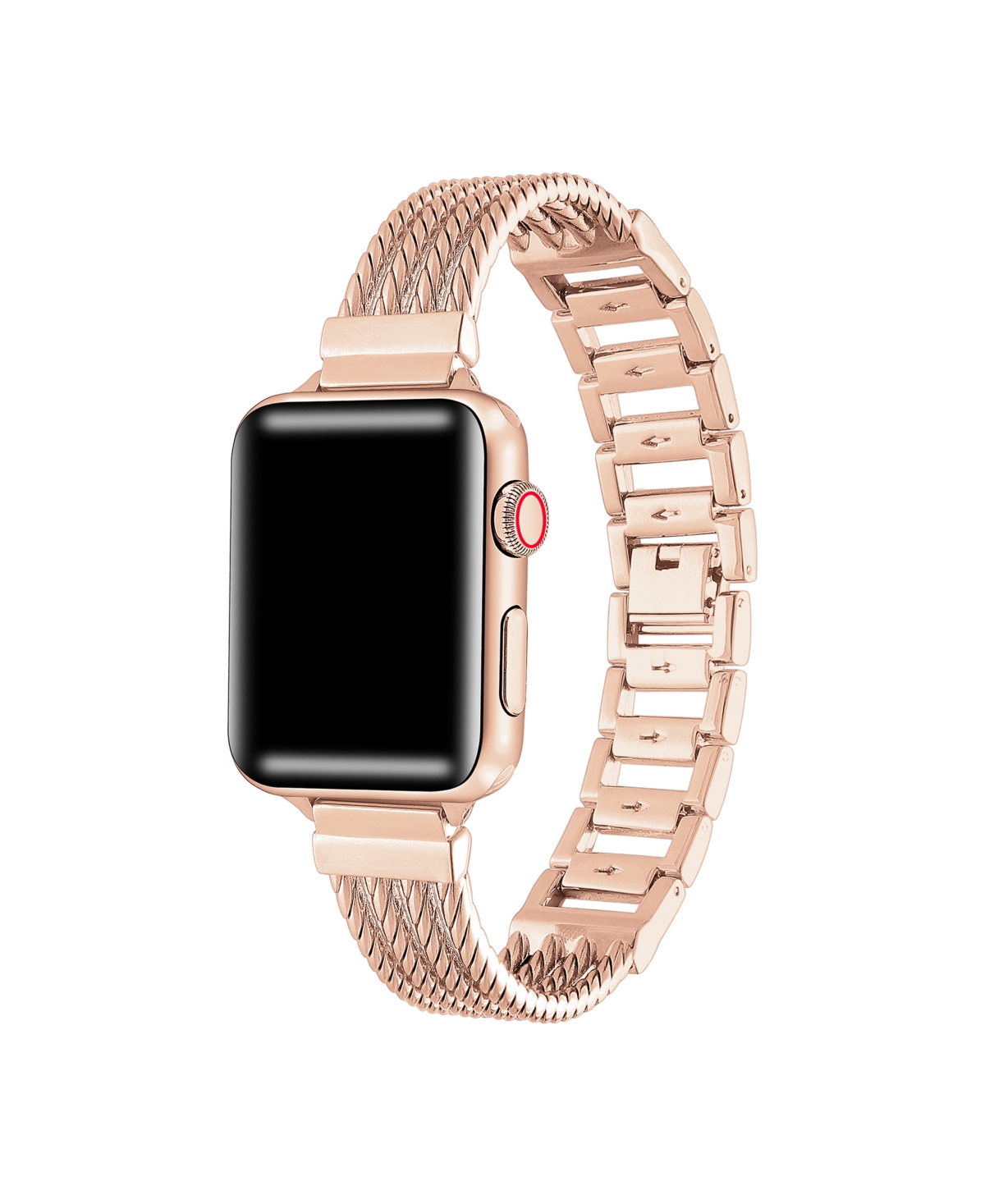 Shop Posh Tech Unisex Clara Stainless Steel Bracelet Band For Apple Watch Size-38mm,40mm,41mm In Rose Gold