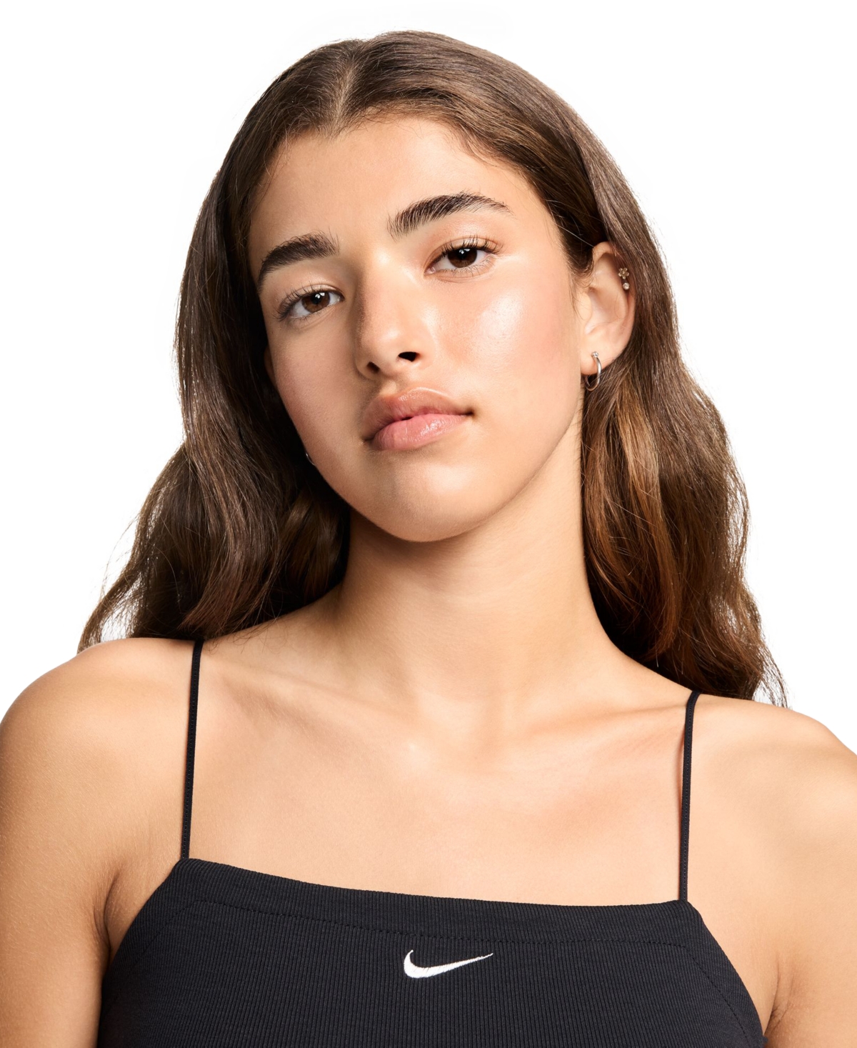 Nike Women's Sportswear Chill Knit Mini-Ribbed Camisole Dress -sail