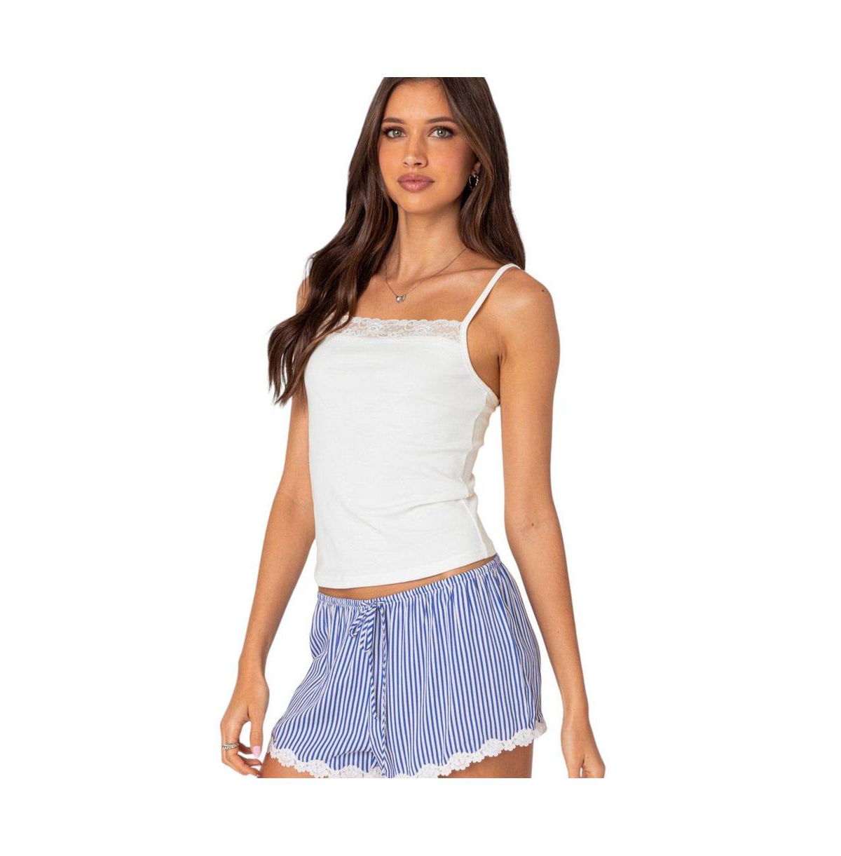 Edikted Women's Gretchen Lace Trim Tank Top