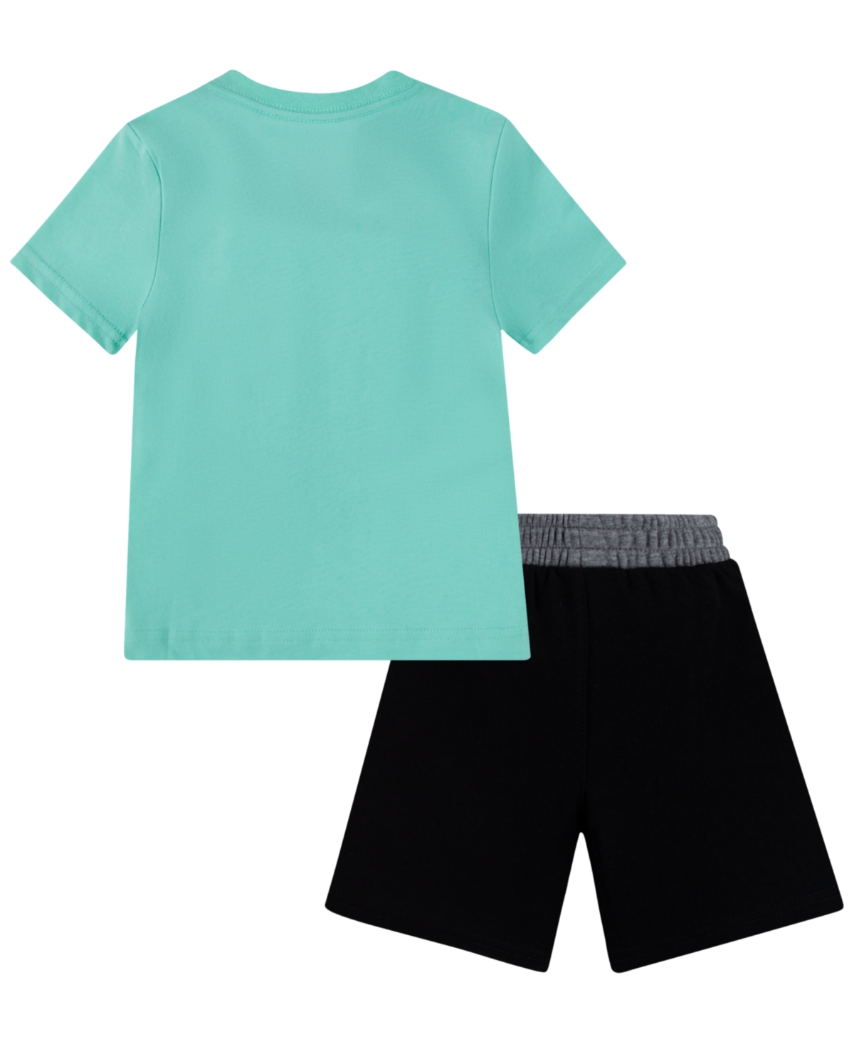 Shop Jordan Little Boys Rise Graphic T-shirt & French Terry Shorts, 2 Piece Set In Black