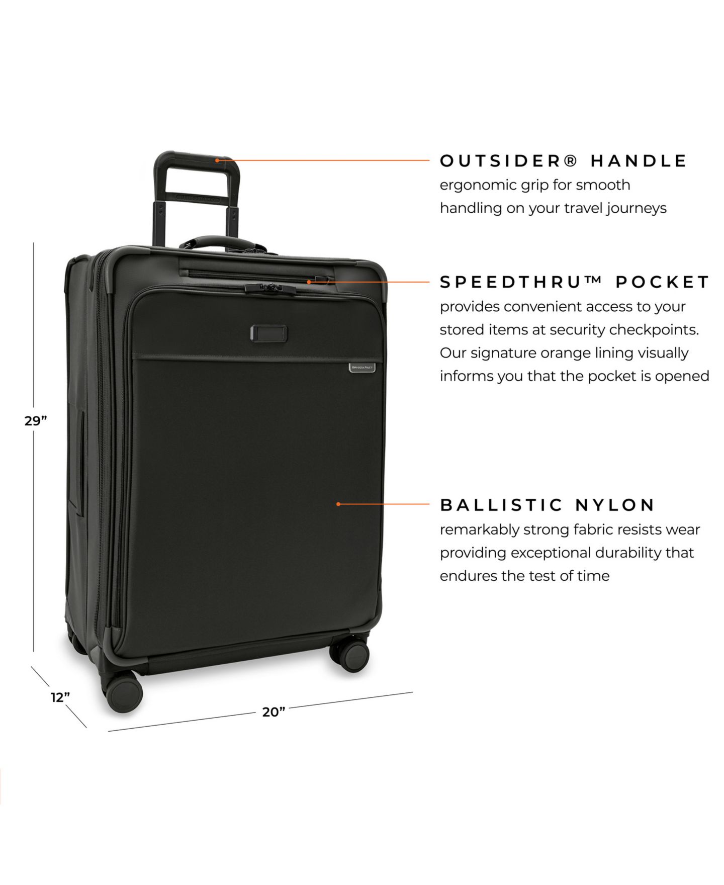 Чемодан Briggs & Riley Baseline Large Expandable Spinner, цвет: Чёрный — фото 4