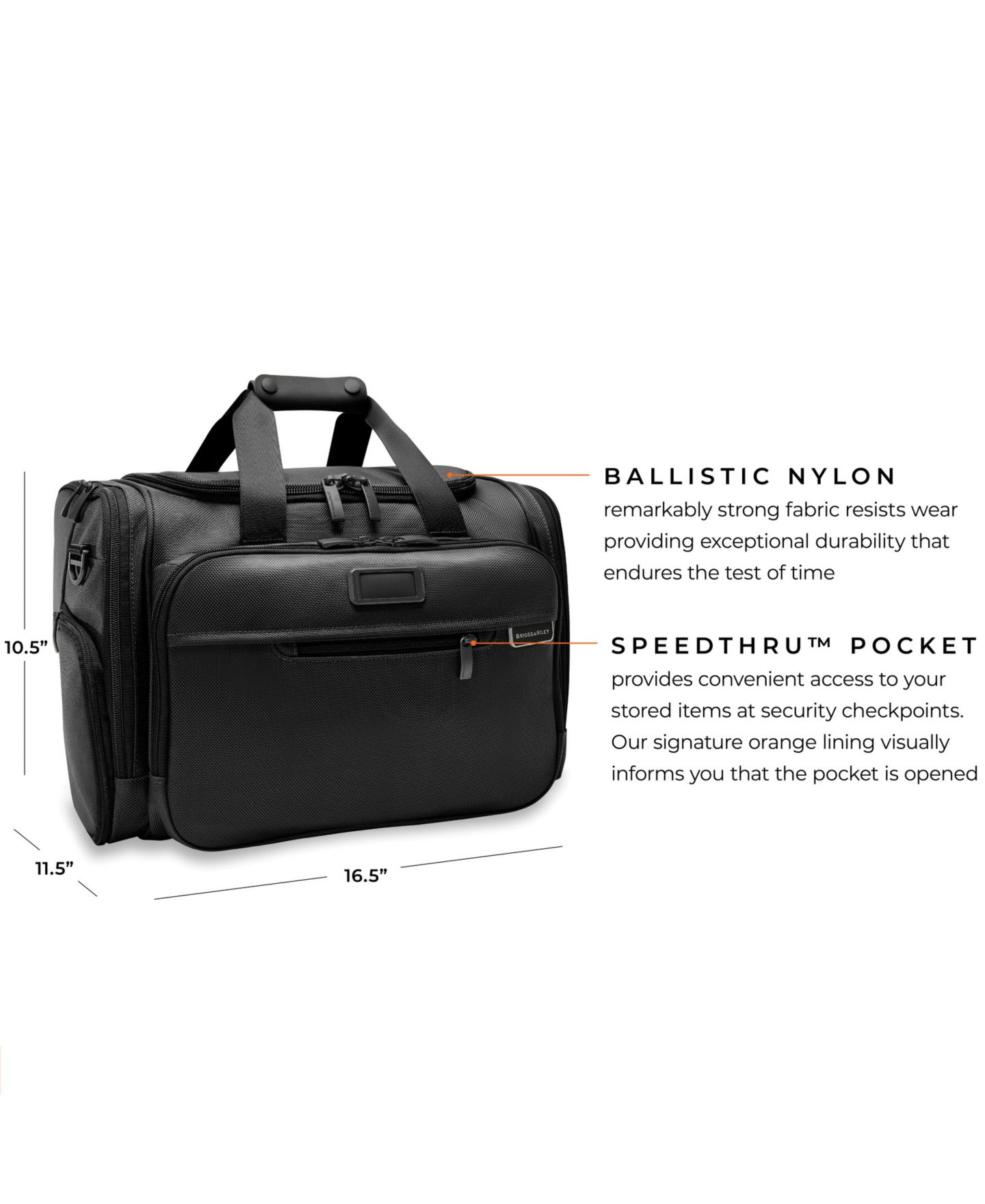 Сумка Briggs & Riley Baseline Underseat Duffle, цвет: Чёрный — фото 5