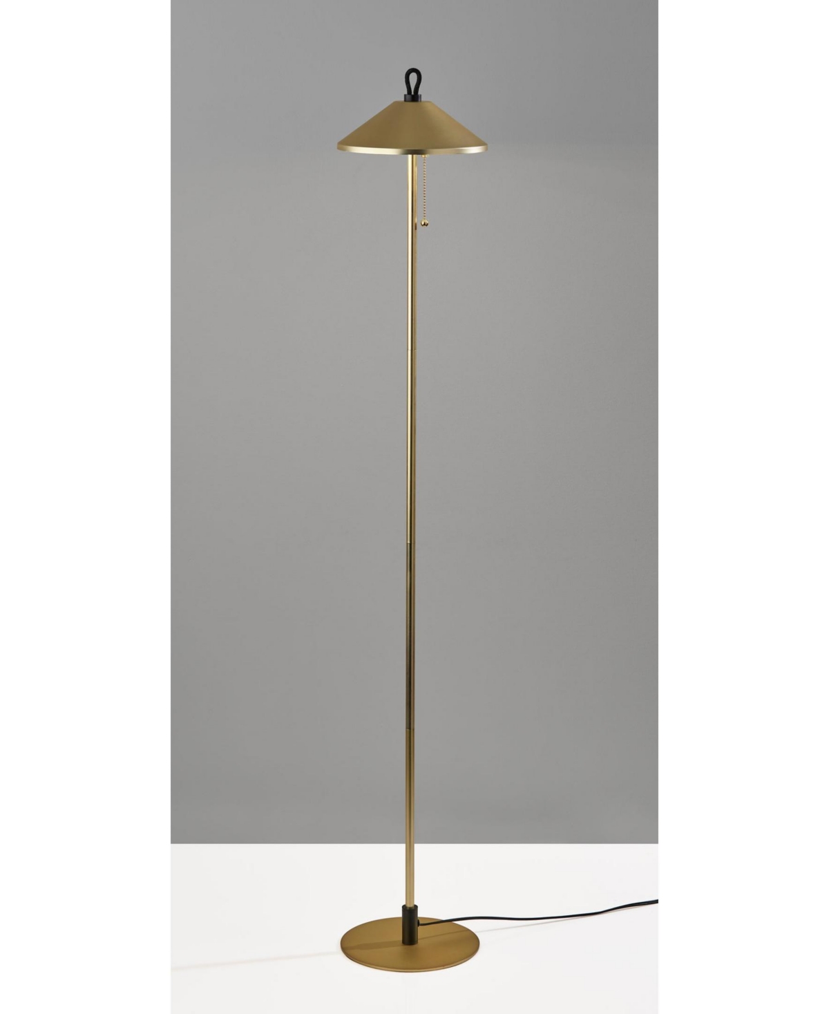 Adesso 54" Kaden Floor Lamp In Brass With Black Accent