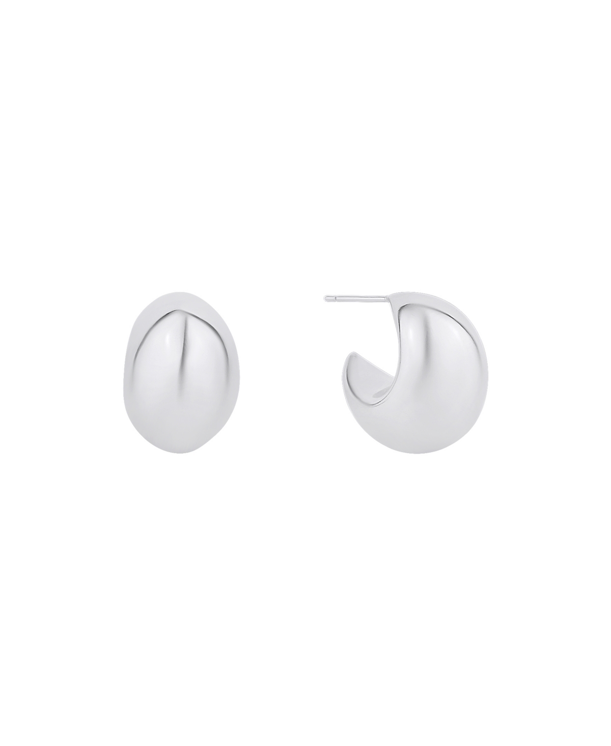 And Now This 18k Gold Plated Or Silver Plated Puff C Hoop Earring In Silver