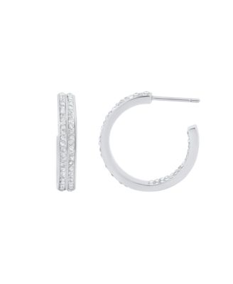 Double Row Crystal Hoop Earring