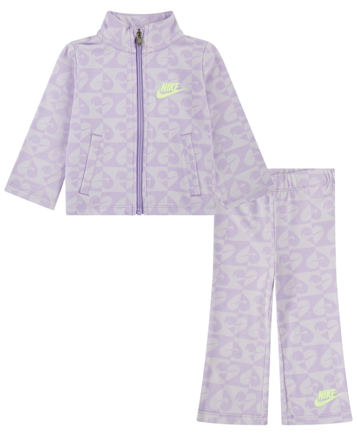 Shop Nike Infant Girls Sweet Swoosh Top And Leggings Set In Lilac Bloom