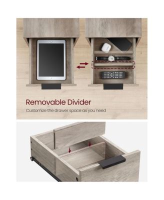 Narrow USB Ports Charging Station & Drawers Side Table