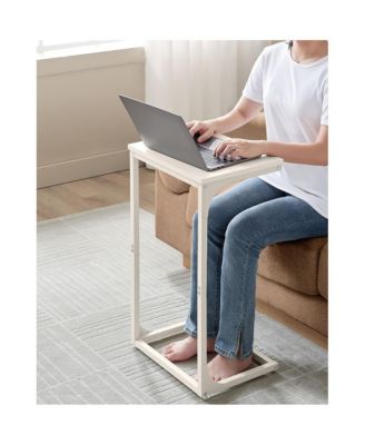 Industrial C-shaped Side Table With Metal Frame