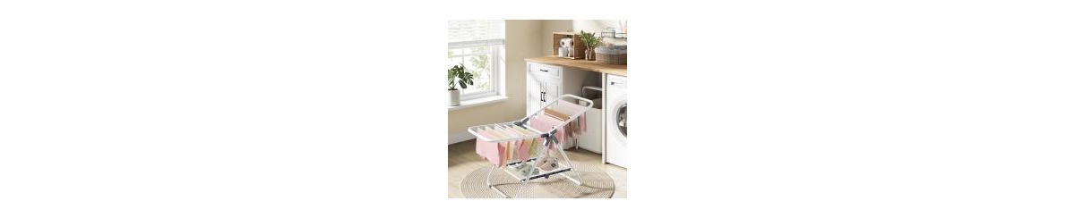 Slickblue Small Clothes Drying Rack, Foldable 2-Level Laundry Drying Rack, Space-Saving, Metal Structure