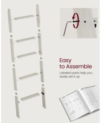 Decorative Blanket Ladder, 5-Tier Ladder Shelf, Ladder Rack for Storage and Decor