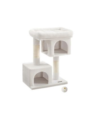 Cat Tree, 33.1-Inch Cat Tower, L, Cat Condo for Large Cats up to 16 lb, Large Cat Perch, 2 Cat Caves, Scratching Post