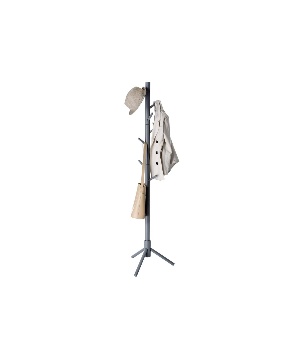 Slickblue Coat Rack With 8 Hooks, Solid Wood Coat Tree Free Standing, For Clothes, Hats, Handbags, Umbrella