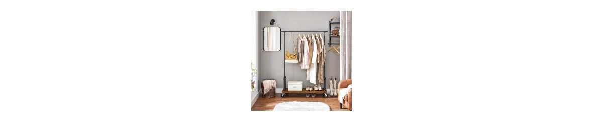 Slickblue Rolling Clothes Rack, Garment Rack for Hanging Clothes with Wheels