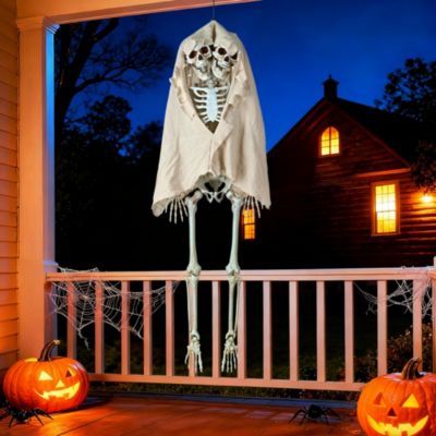 2 Pack 65" Two Headed Skeleton Bone Life Size Posable Prop Halloween Decoration