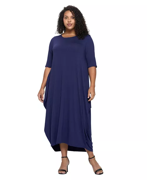 plus size evelyn bubble hem pocket dress