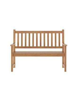 Andover Indoor/Outdoor Patio Bench/Dual-Person Loveseat With Slatted Acacia Wood Design For Use In Sunroom, Backyard, Porch, Or Garden