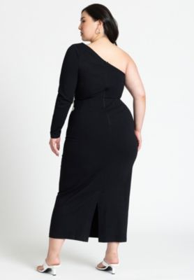 Women's Plus Size One Shoulder Flower Detail Dress