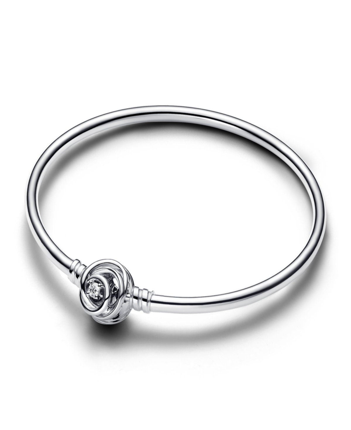 Moments Sterling Silver Encircled Clasp Bangle - Silver